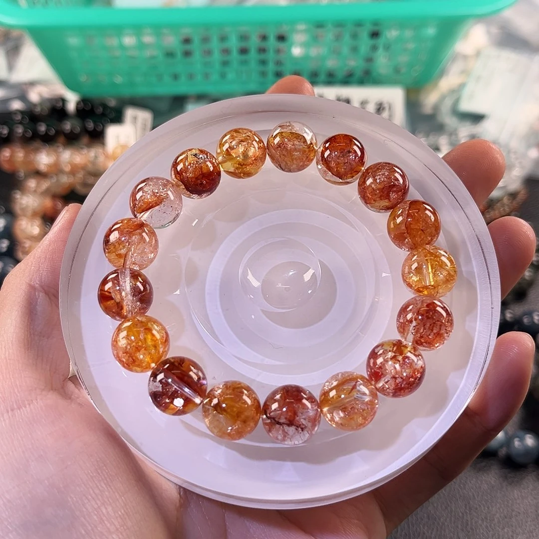 水晶未镶嵌手链闪灵锦鲤胶花12mm➕