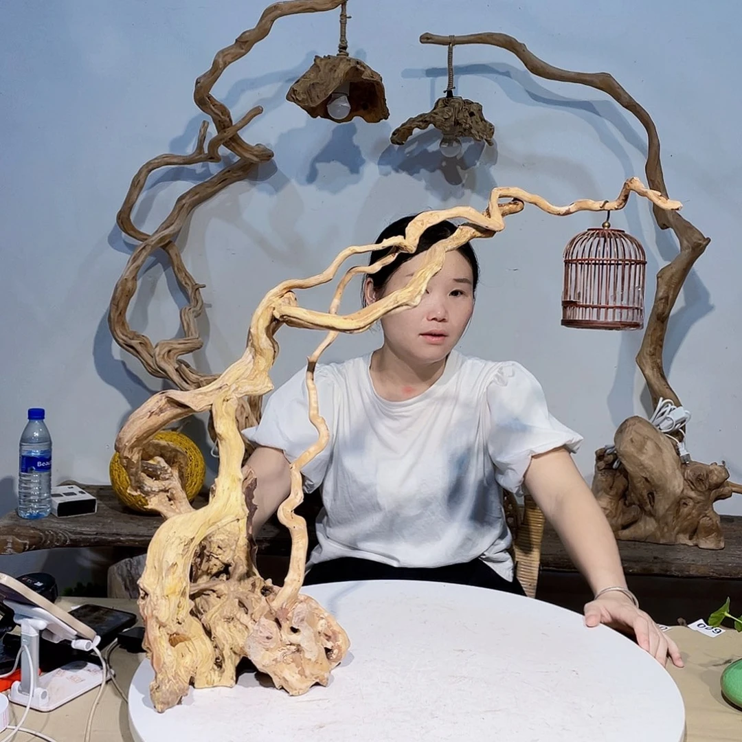 艺***艺香榧木杜鹃根灯架11111