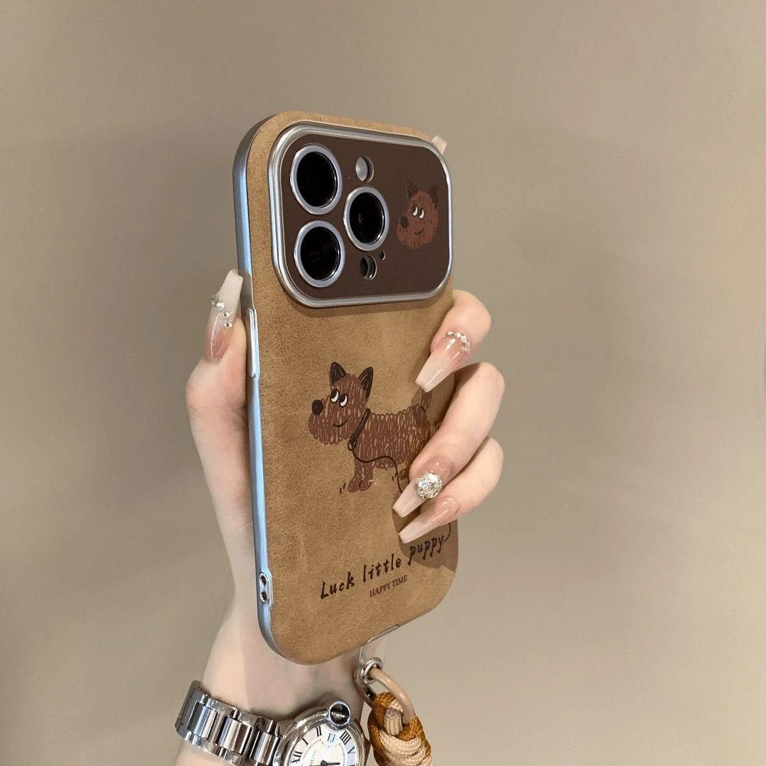 美拉德小狗适用苹果17promax手机壳iphone16pro轻奢时尚15pro高级