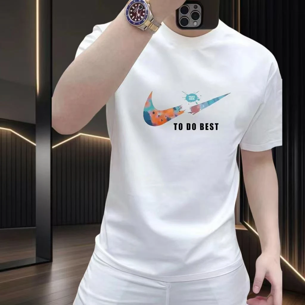 夏季纯棉男版新款潮牌短袖打底衫时尚百搭圆领男上衣