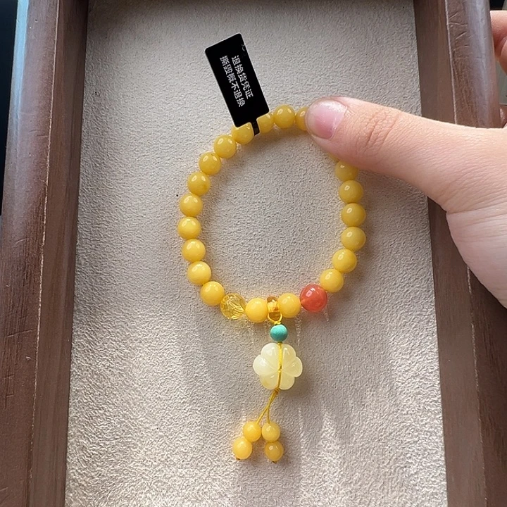 蜜蜡未镶嵌手链8mm蜜蜡手串