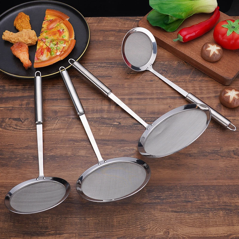 304不锈钢密网漏勺100目加厚宽边家用厨房工具批发豆浆过滤网网格