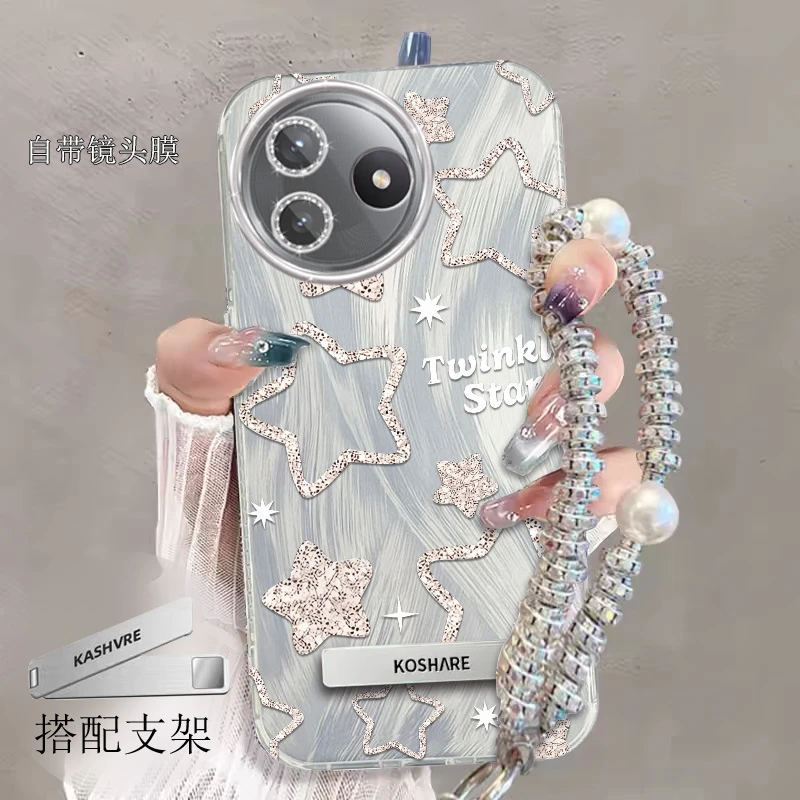 自带镜头膜红米K80至尊版手机壳全包RedmiK80Ultra软壳羽纱星星