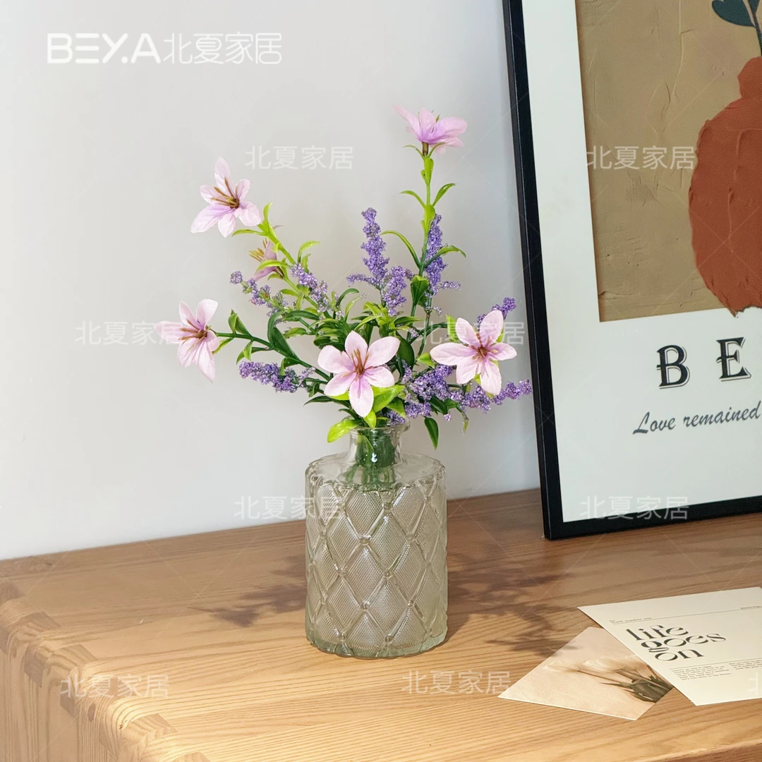 家居装饰花摆设餐桌塑料花摆件ins风格薰衣草仿真花假花摆件客厅