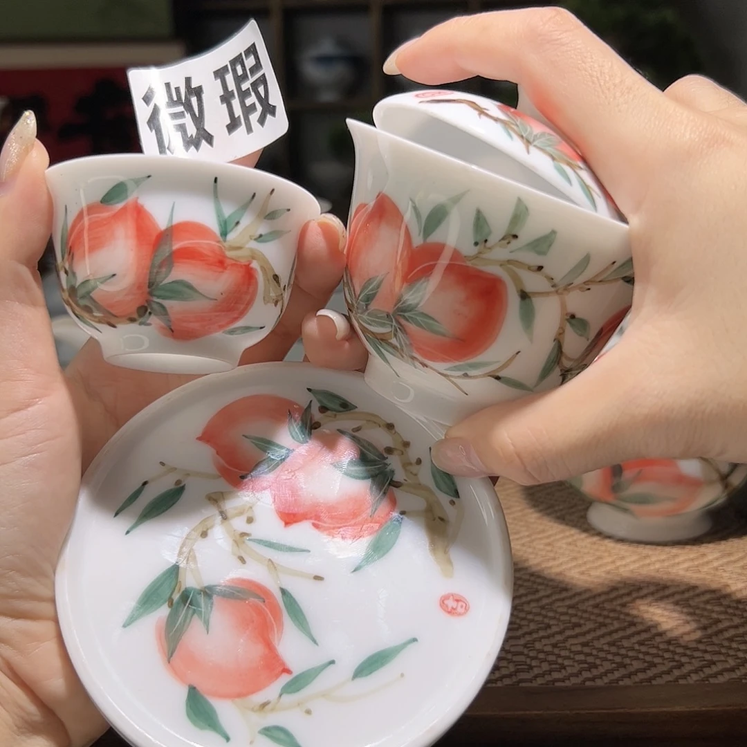【闪购商品】瑕疵 手绘 盖碗