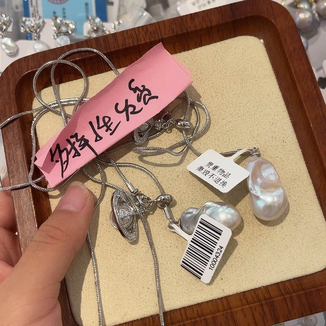 合金淡水珍珠耳饰
