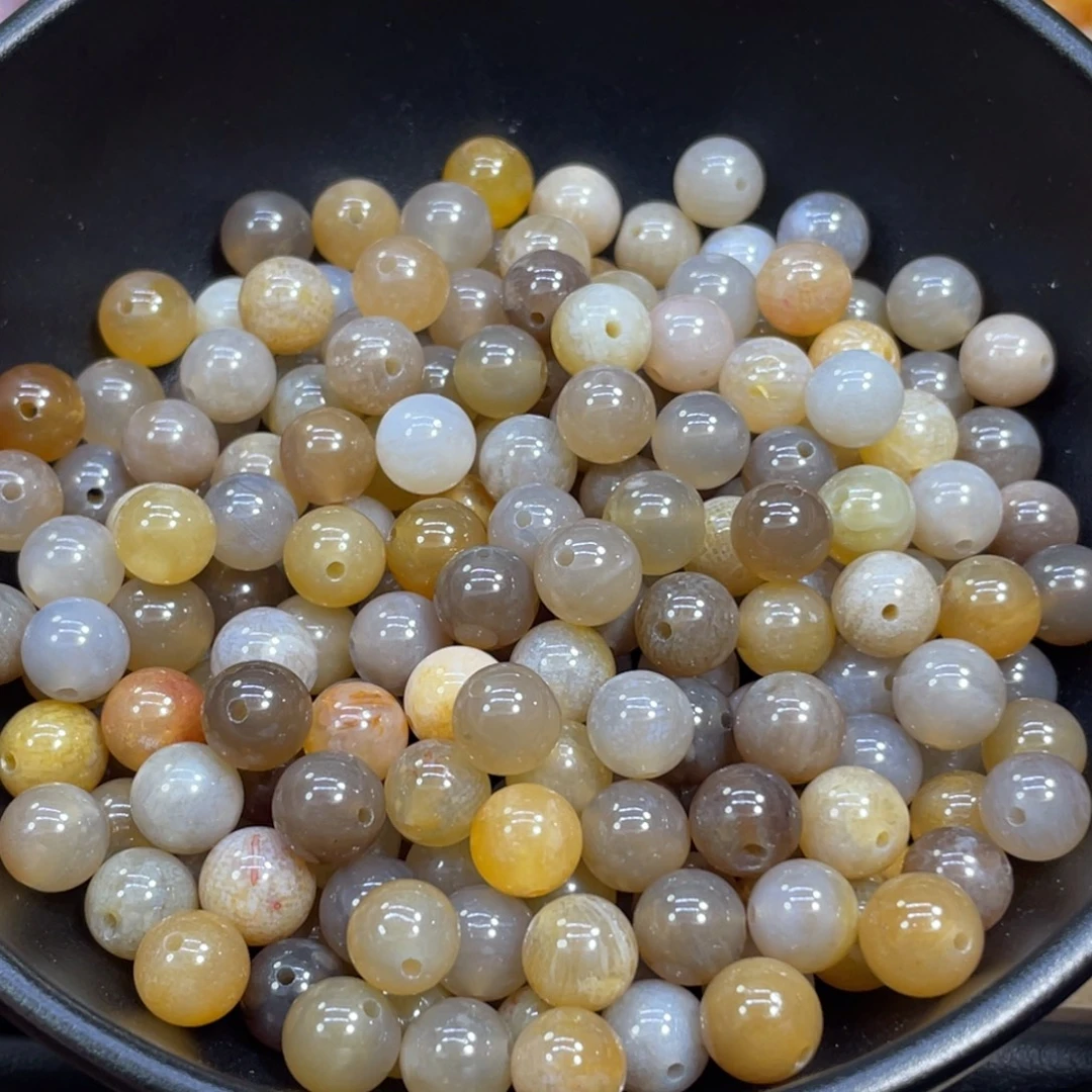 硅化玉未镶嵌颈饰8mm散珠1米1克