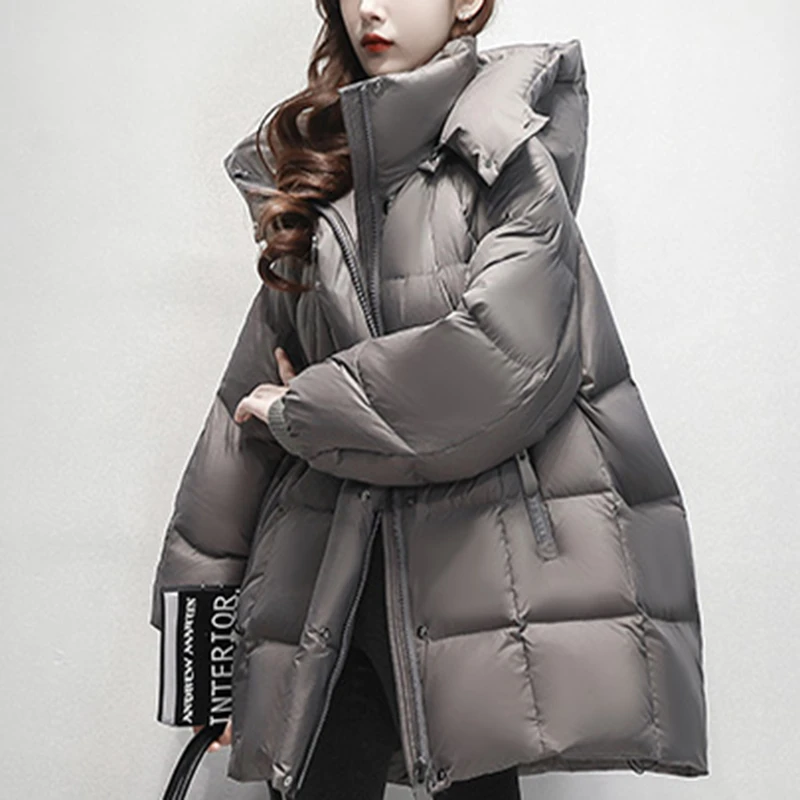 2024年冬季新款爆款洋气百搭加厚保暖外套女显瘦中长款羽绒服035