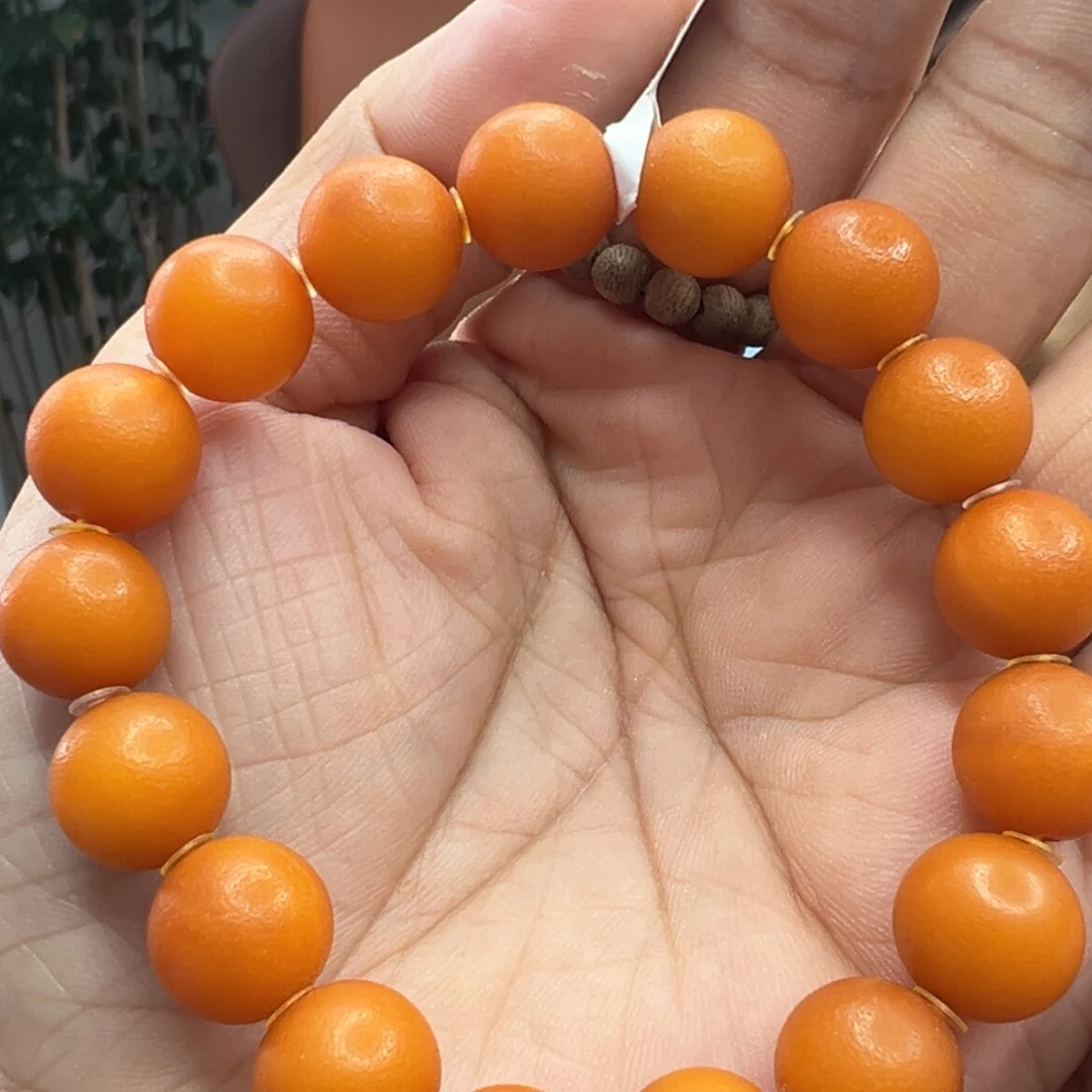 手链琥珀未镶嵌橘皮手串卡11MM