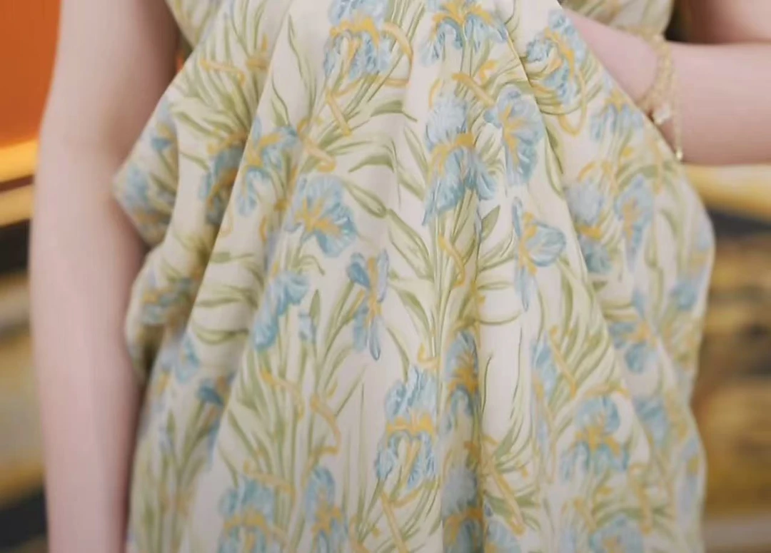 【送腰封】杭州原版正品2025夏季新款减龄碧叶吟风连衣裙女