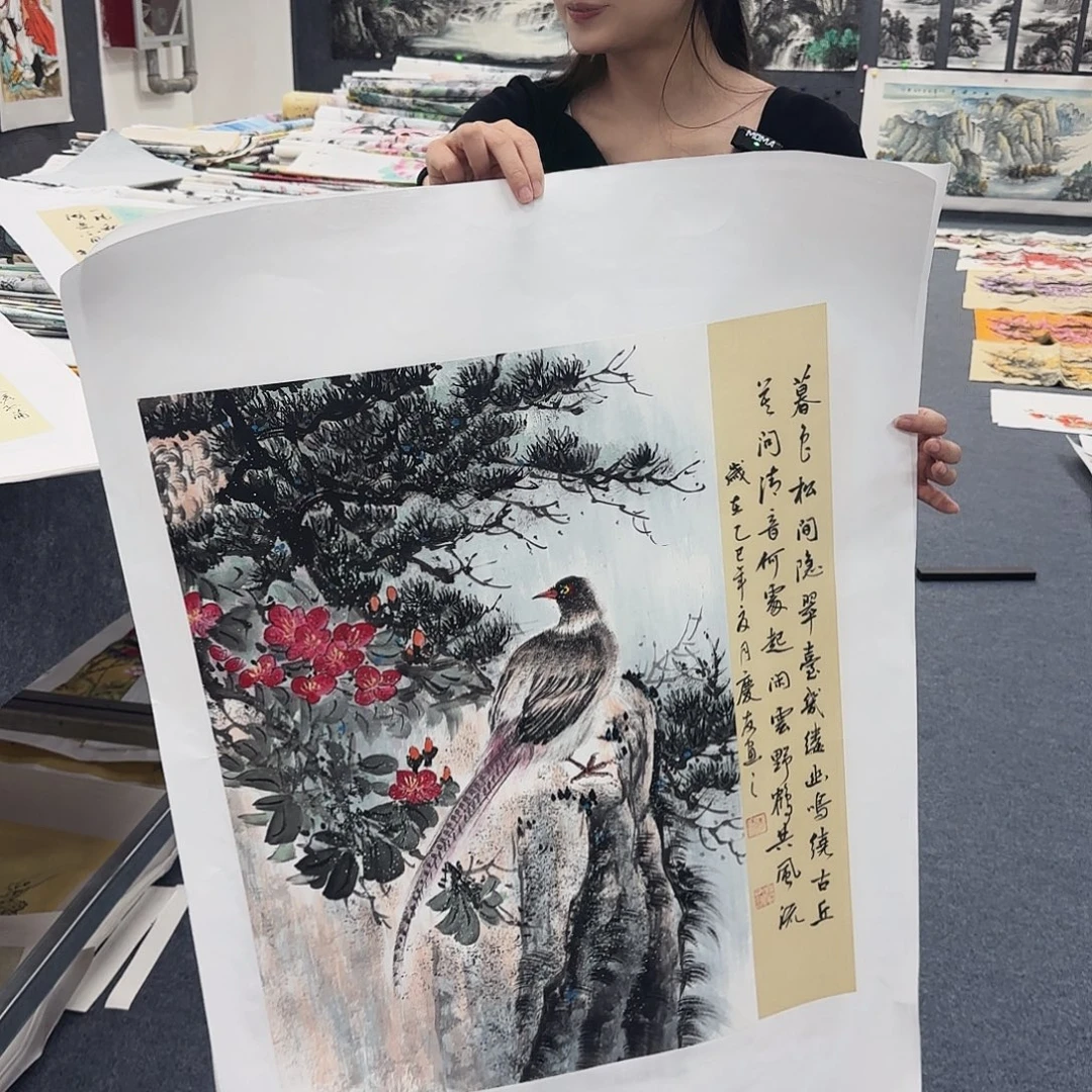 国画作品小姐姐放漏中