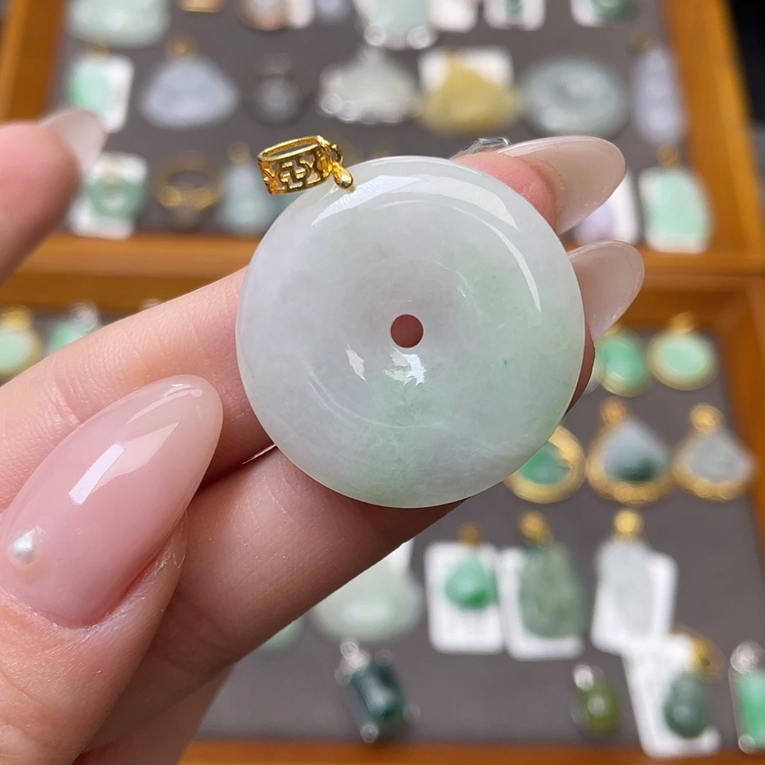 翡翠银S925镶嵌吊坠(不含链)