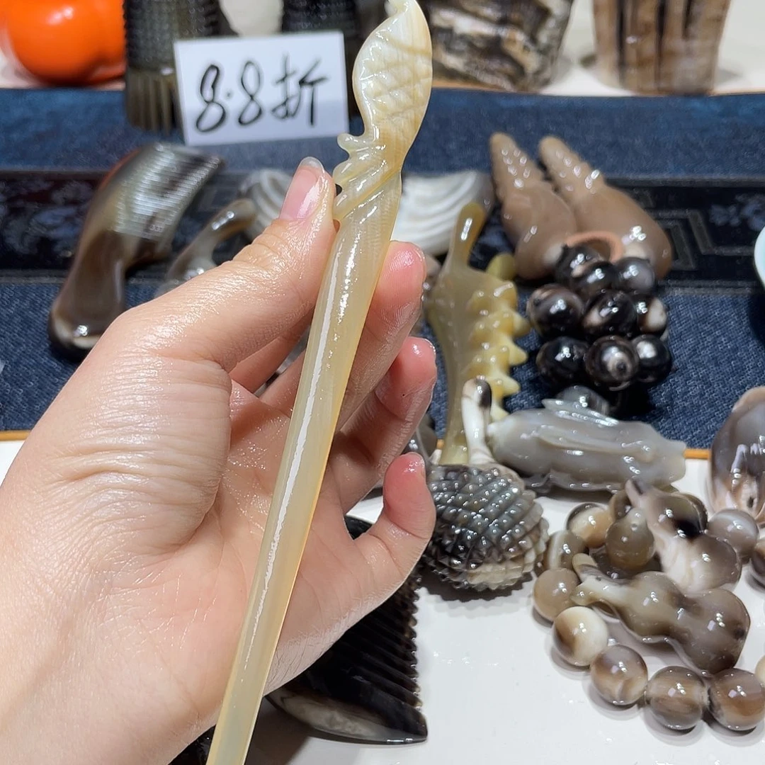 折后价 白水牛角发簪