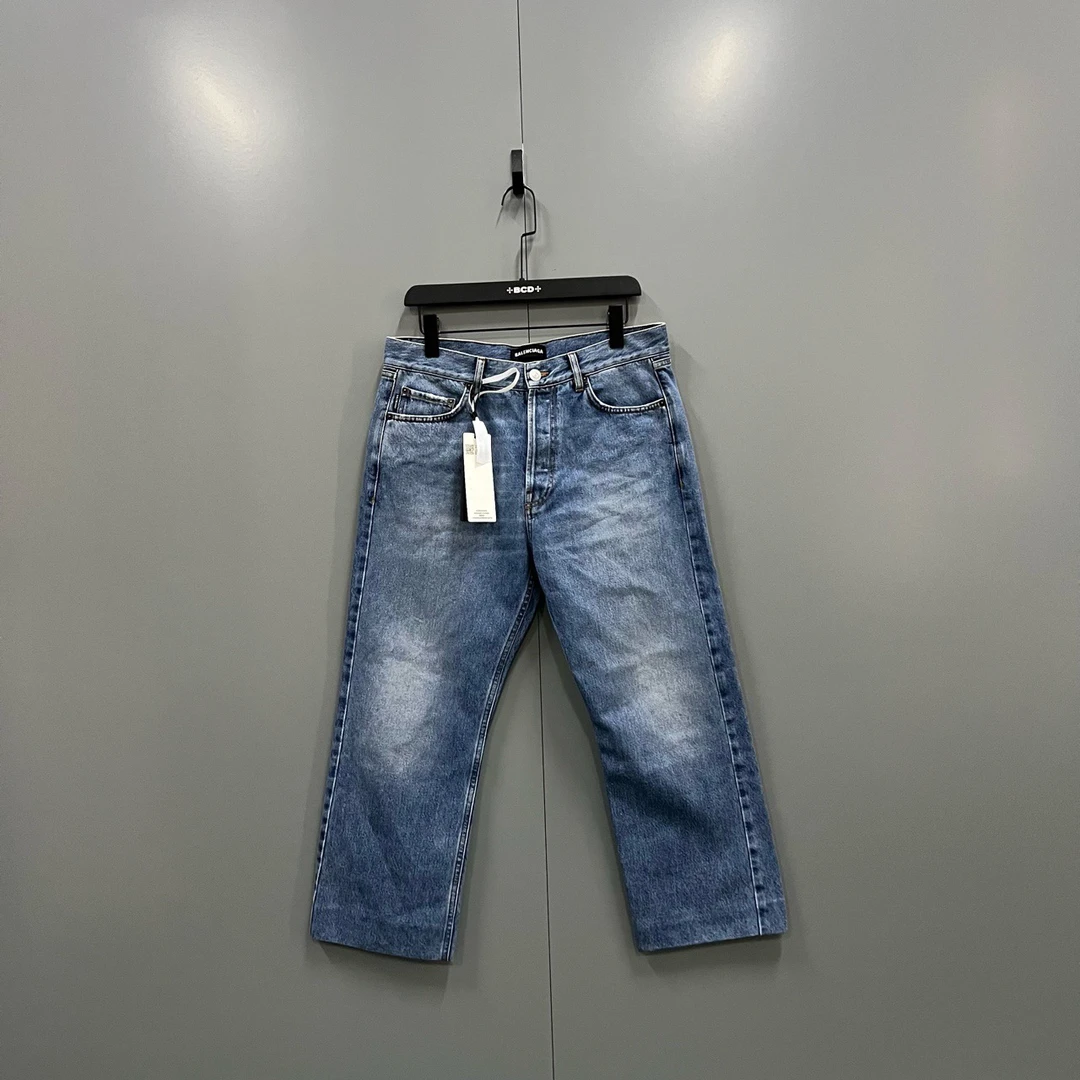 95新 Balenciaga/巴黎世家 (ll) 蓝色水洗牛仔裤 32码000395