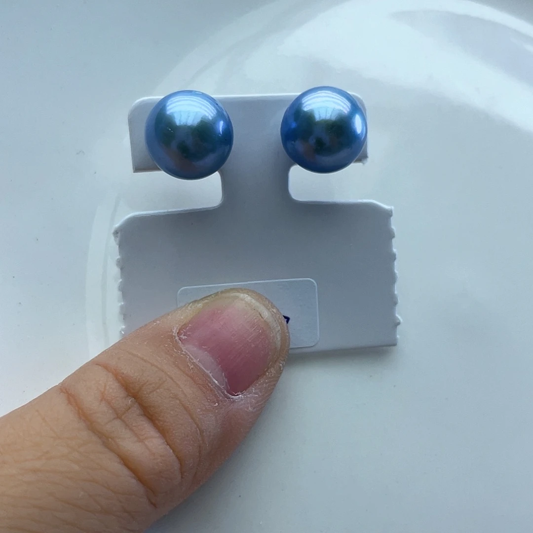 银S925镶嵌淡水珍珠耳饰