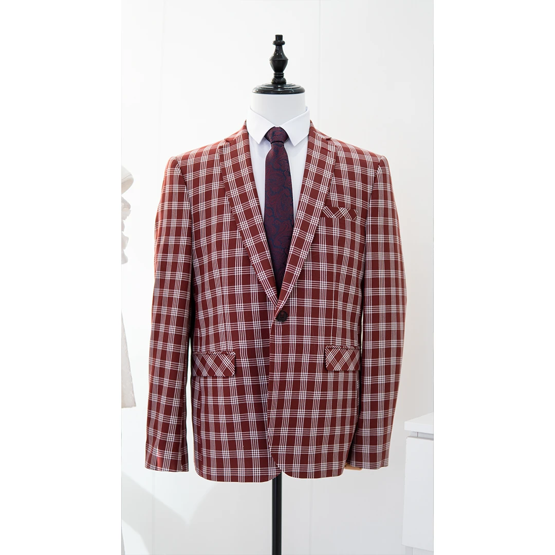 DANLUE/丹略红色色西服男修身结婚西装商务西服男士西装外套