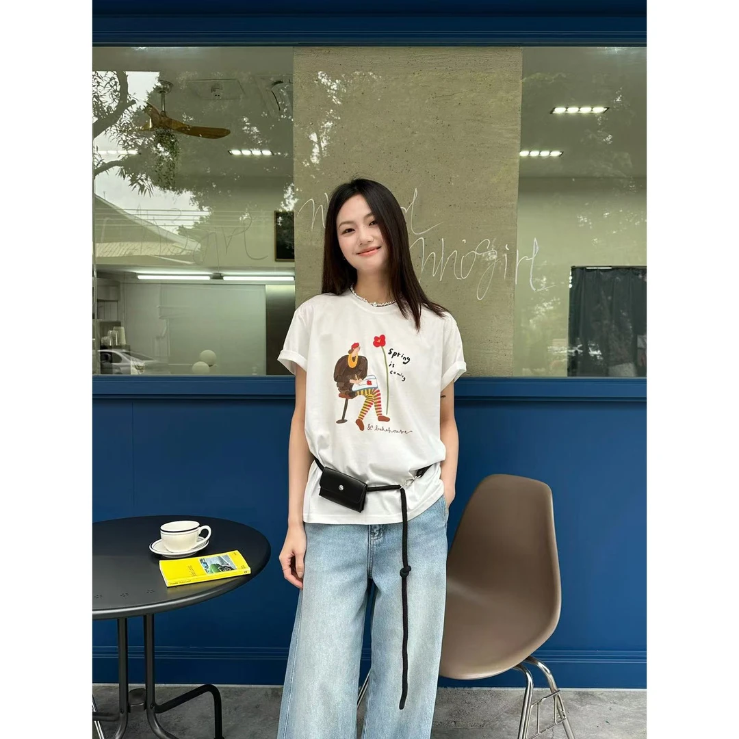 88083#M77#艺术学院生~敲韩系简约气质百搭T恤（福利）