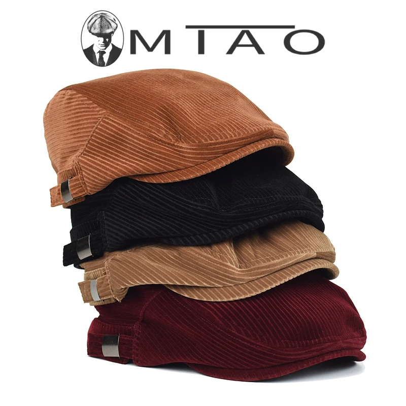 正反戴潮流贝雷帽灯芯绒街头文艺复古前进帽男女日系休闲画家帽子