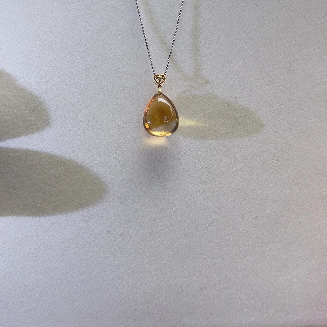 颈饰18K金镶嵌黄晶
