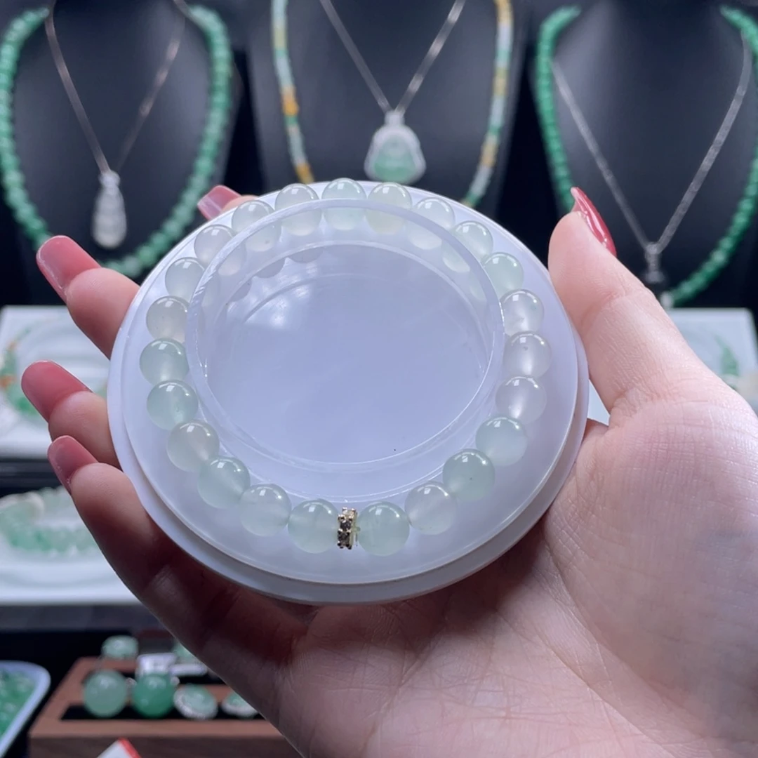 石英质玉（非洲翠）合金手串