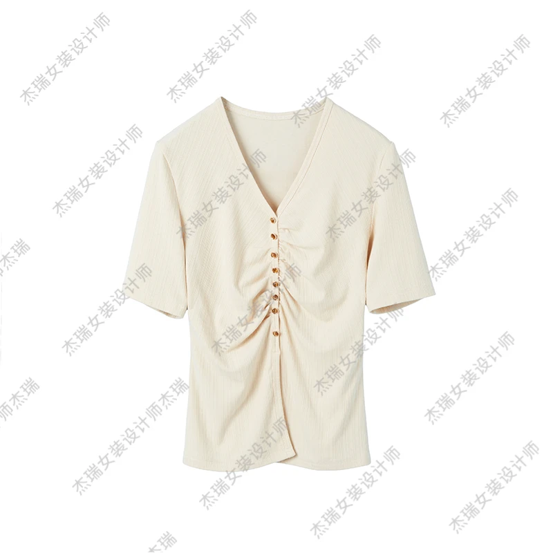 亦雯【曼卡乐章】2024显瘦短袖休闲短款时尚气质百搭轻奢女装夏季