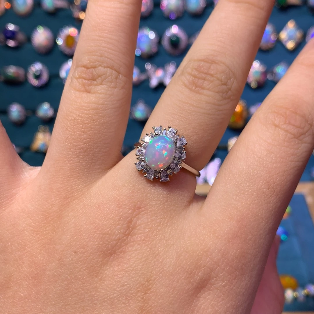 欧泊银S925镶嵌戒指