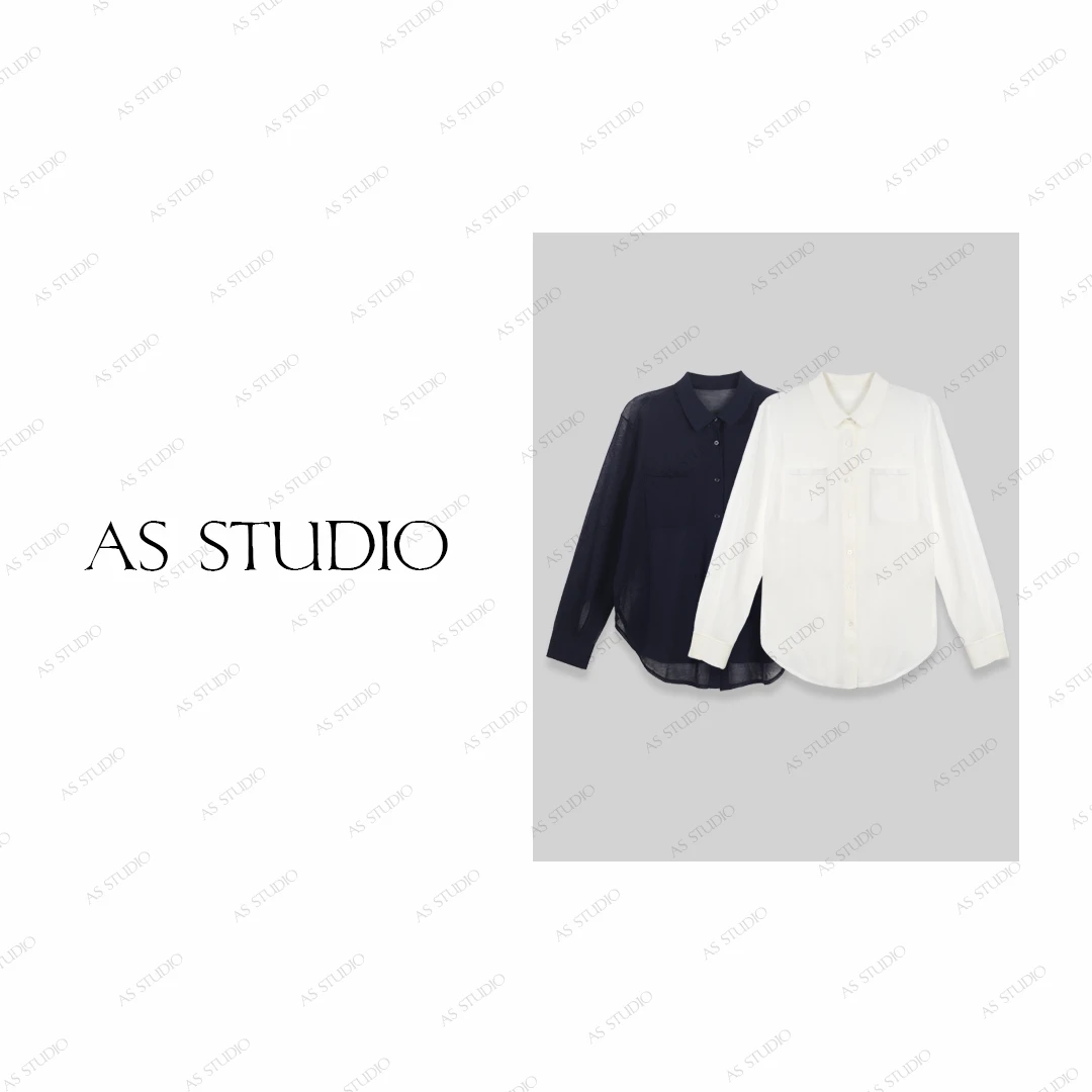 【AS丽人行】25新超细强捻棉微透衬衣式针织开衫防晒衣AS25XCS00573