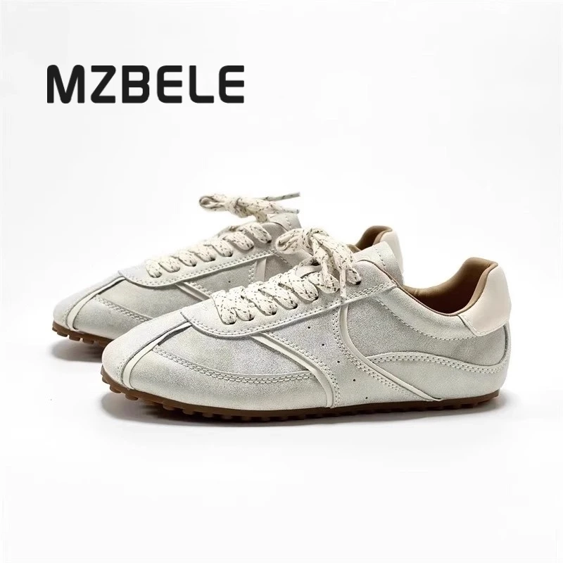 梦孜百丽复古阿甘鞋女2025年春季新款轻便休闲跑鞋显脚小德训鞋女