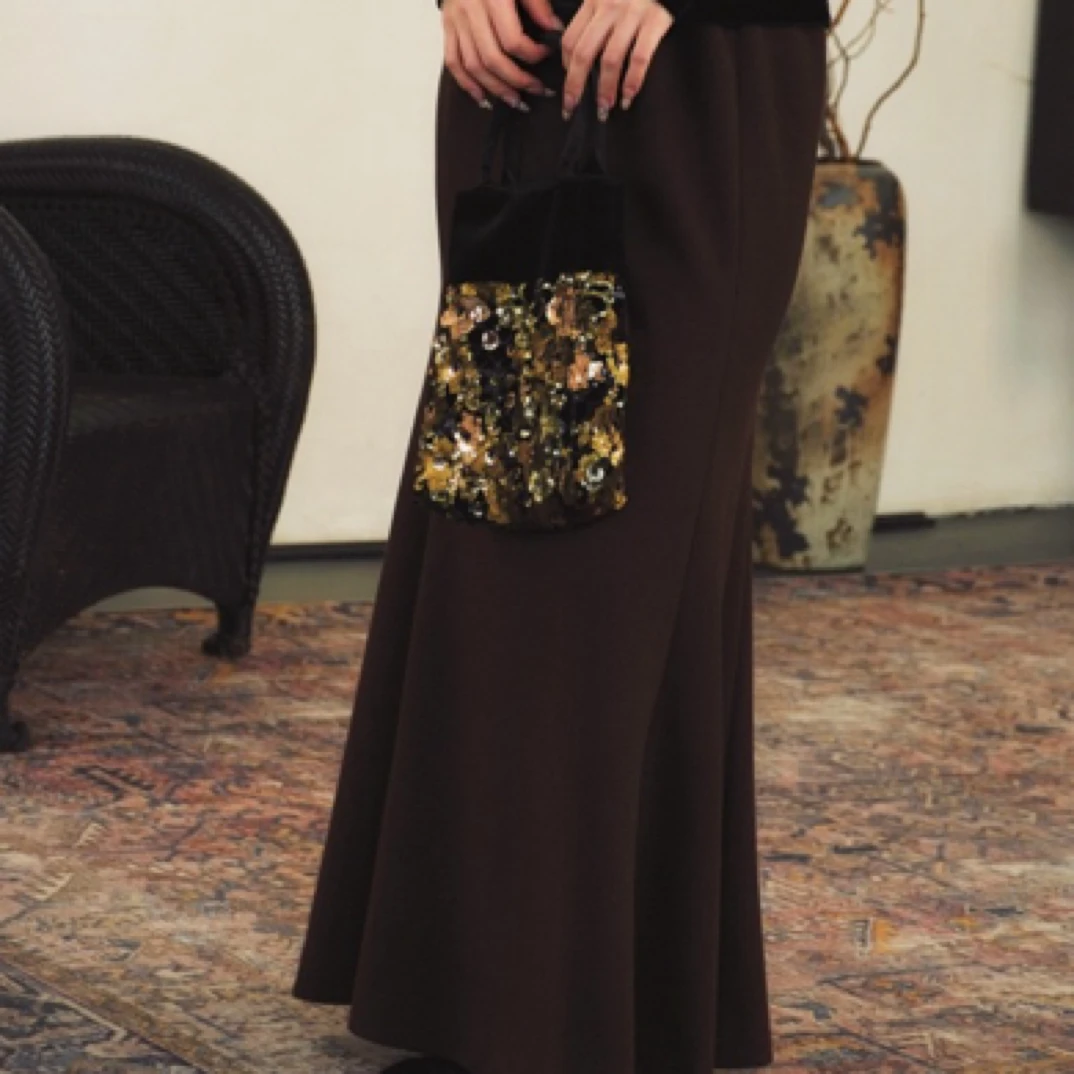 咖色羊绒鱼尾半身裙高腰包臀显瘦气质修身裙秋冬