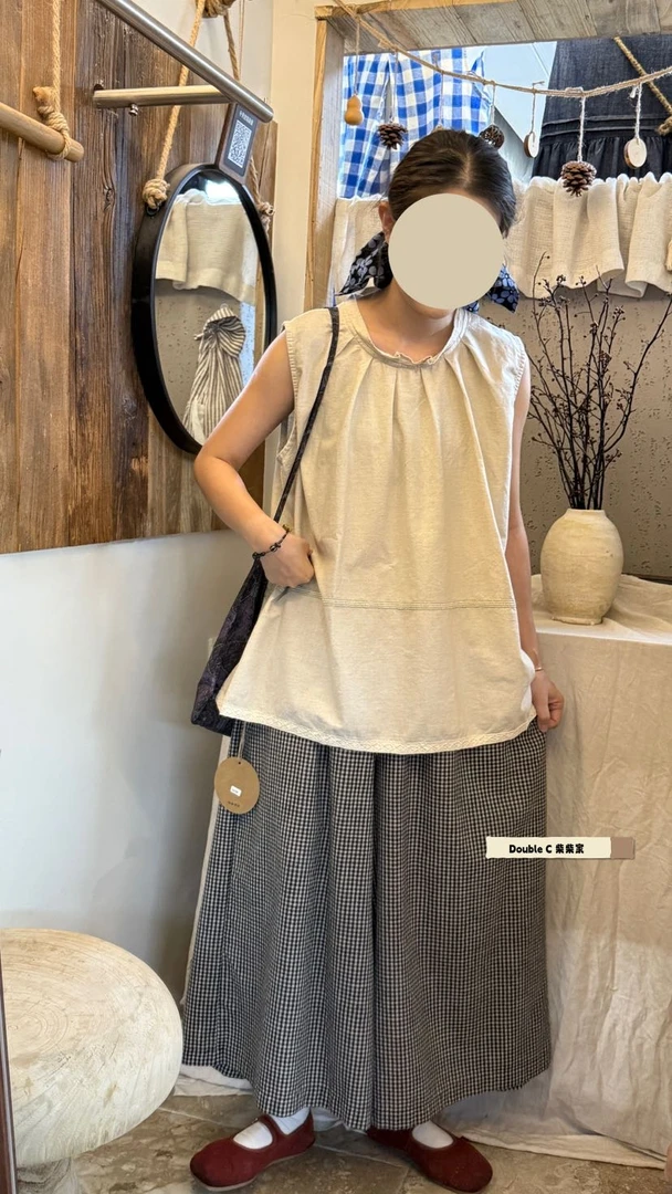 叨叨推荐款 CHAI#98163#花边无袖上衣  FL