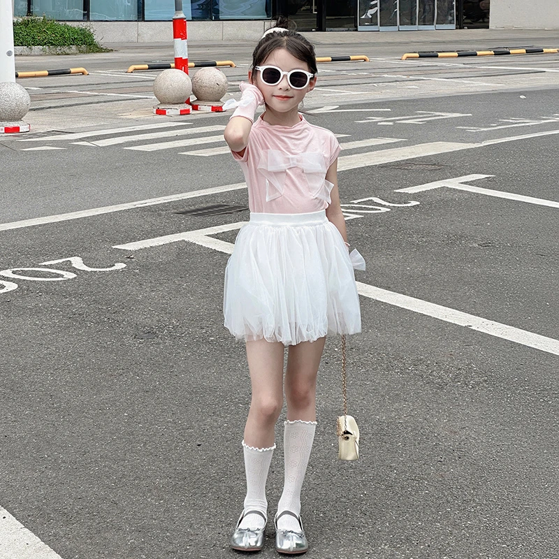 独特洋气时髦女童装2025新款儿童夏季网红三件套女孩夏装韩版短裙