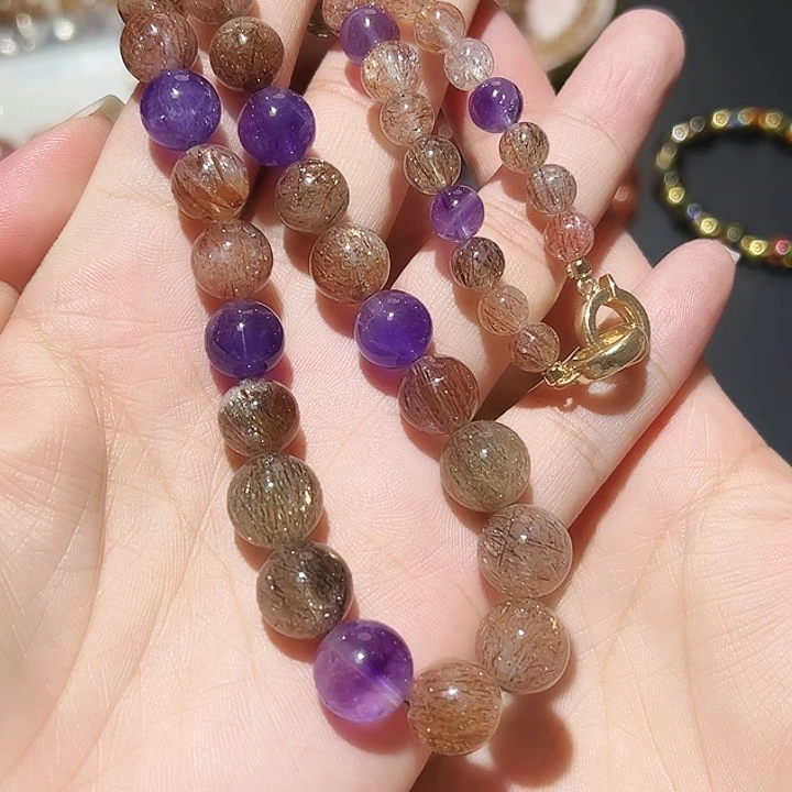 未镶嵌手链水晶黑加仑超七塔链43号