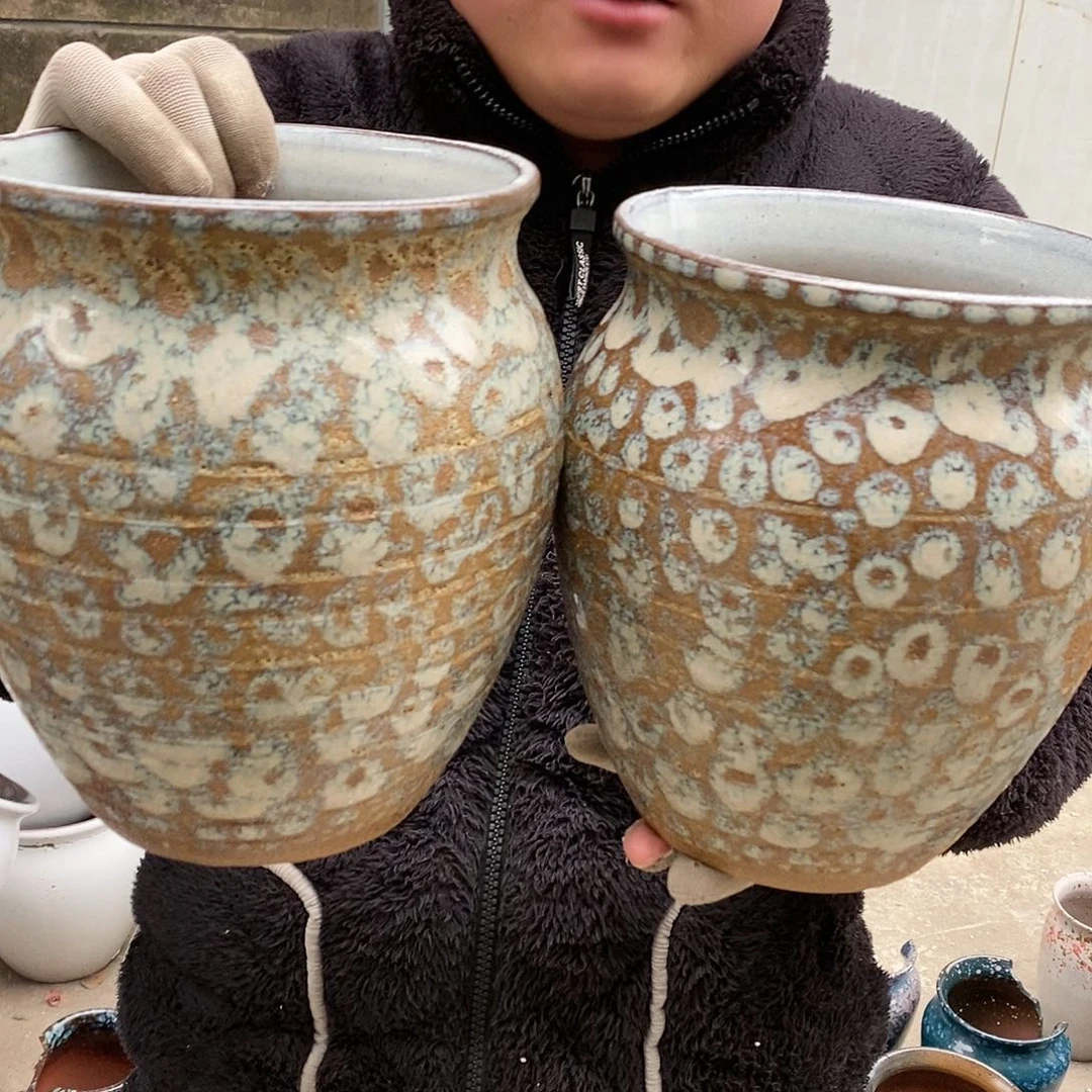 紫砂花盆瑕疵口17高21