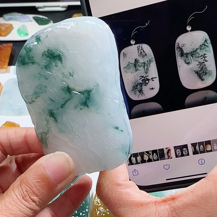 定制翡翠未镶嵌翡翠挂件