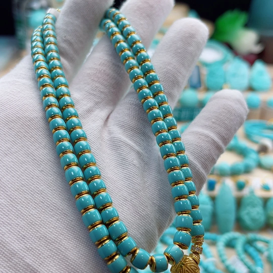 绿松石18K金镶嵌珠宝奇石