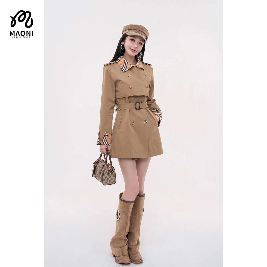 毛妮LADIEST【秋日特调】小香格纹短外套+连衣裙配腰带L2251