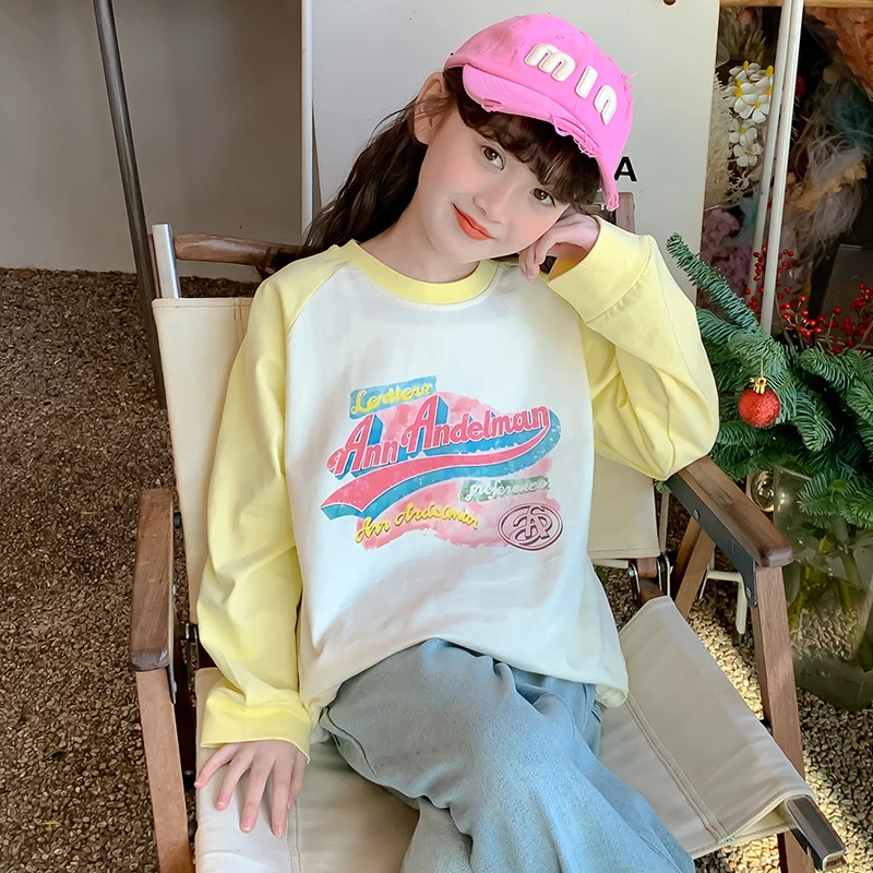 女童春装打底衫2025年新款儿童中大童春秋款长袖T恤9448