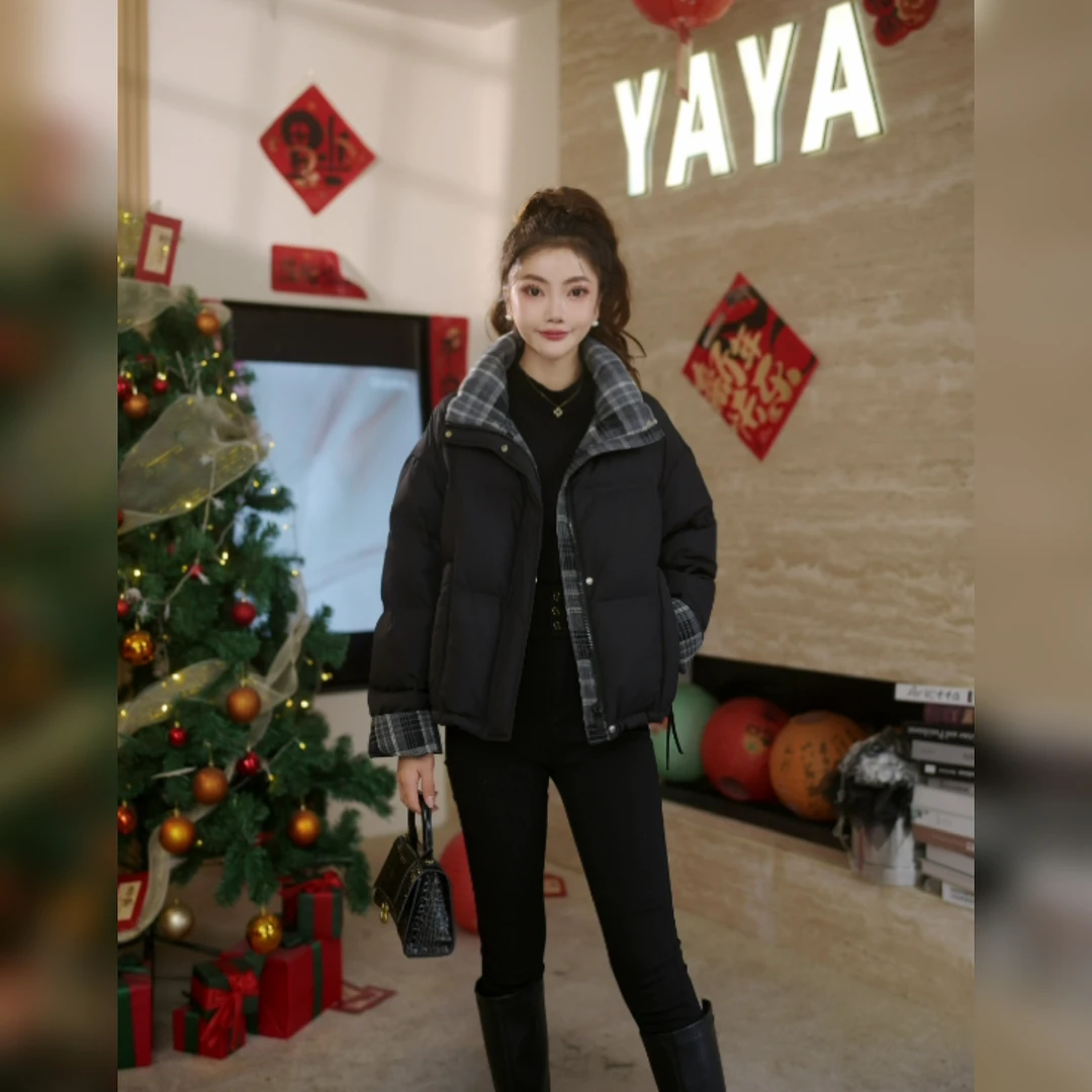 鸭鸭时尚短款女装新款韩版时尚休闲运动90绒羽绒服YE5B605525L