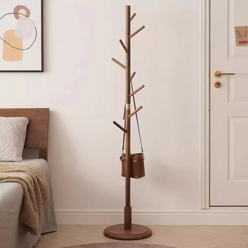 北美黑胡桃木衣架全实木衣帽架卧室挂衣架家用客厅挂包架北欧简约