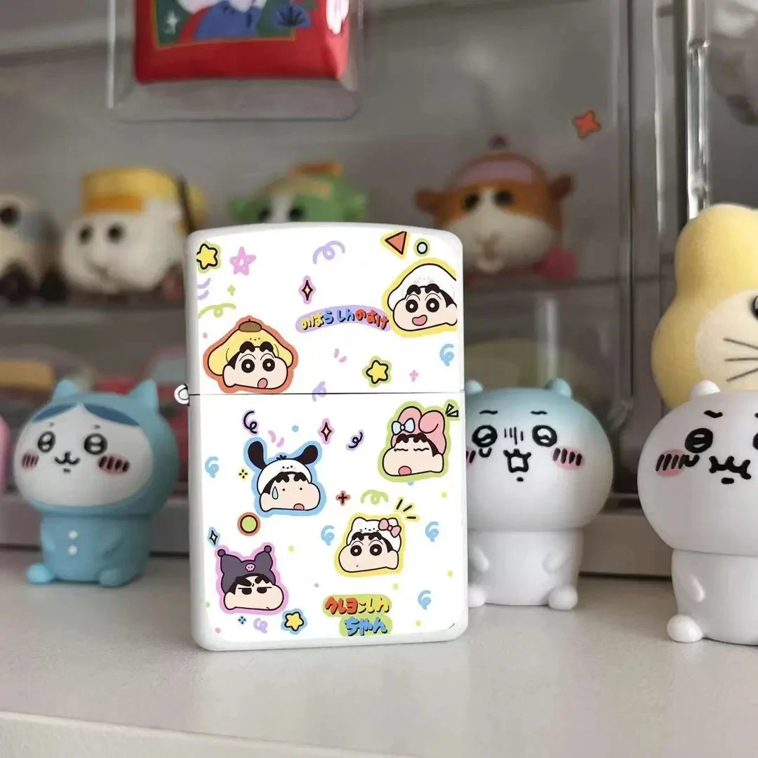 【蜡笔小新】煤油打火机个性高端金属颜值创意卡通打火机翻盖高档