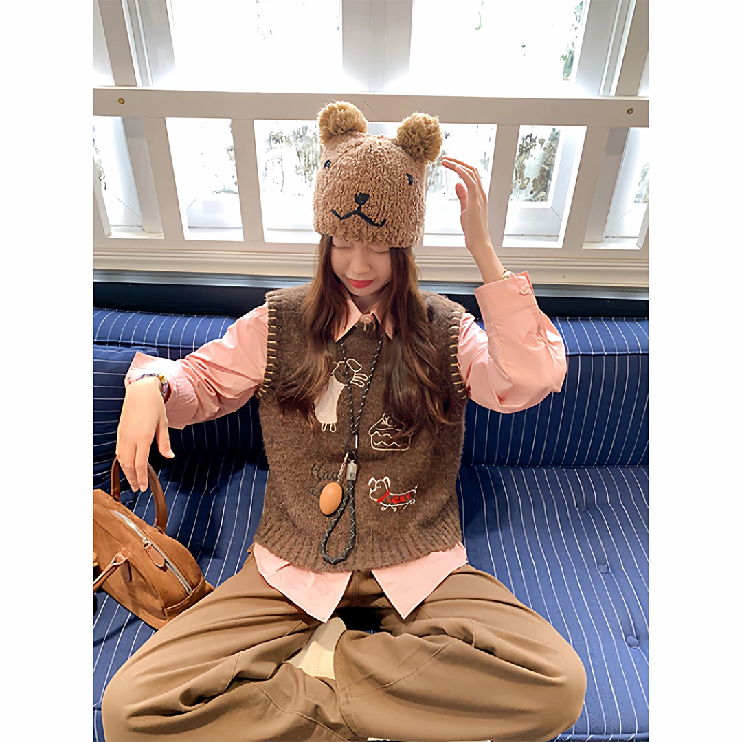 曾小咸 针织背心+粉色衬衫两件套背心ZA54MZF0691衬衫ZA54CSR0925