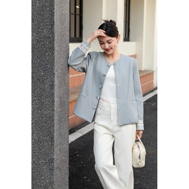 【锦衣服饰】QGWZ 5773新国风袖蕾丝拼接短外套