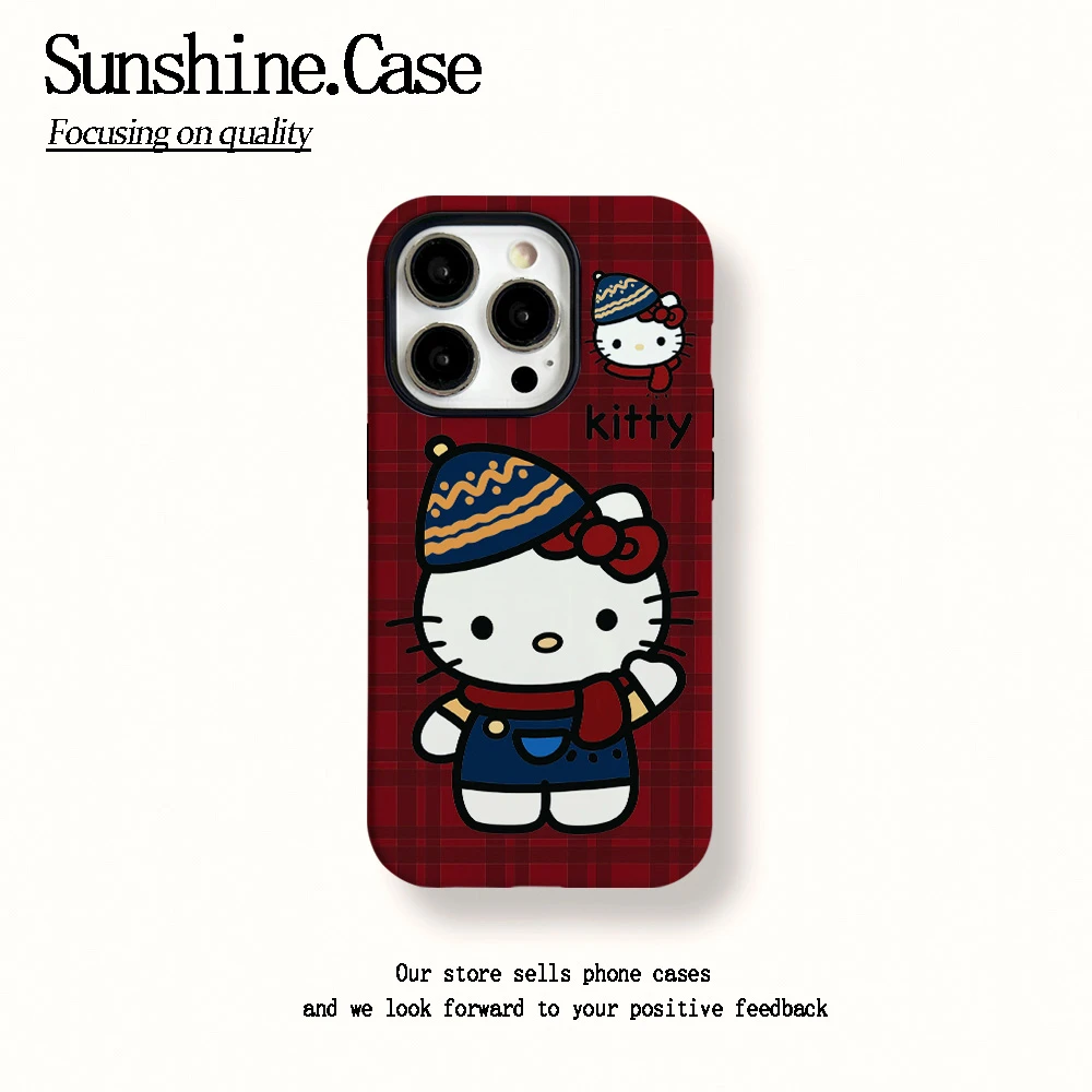 菲林二合一适用苹果华为vivo小米oppo手机壳红格KT16PRO/15