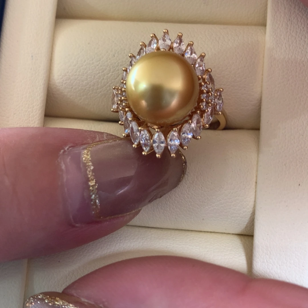 银S925镶嵌海水珍珠戒指