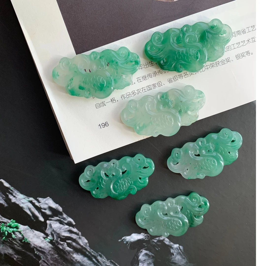 非洲翠冰飘花立体凤凰吊坠（多样性发一件）