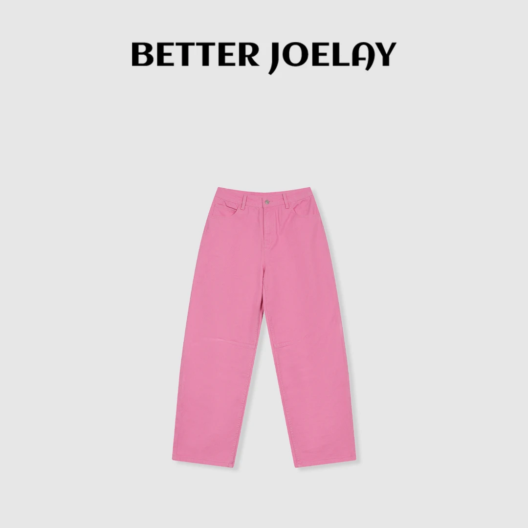 BETTERJOELAY -【粉红宝贝】百搭微宽松休闲时尚少女风牛仔裤JG9355
