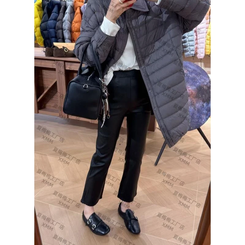 XMM.【花边涂层喇叭裤】时尚百搭潮流休闲女士保暖秋冬修身-G811917