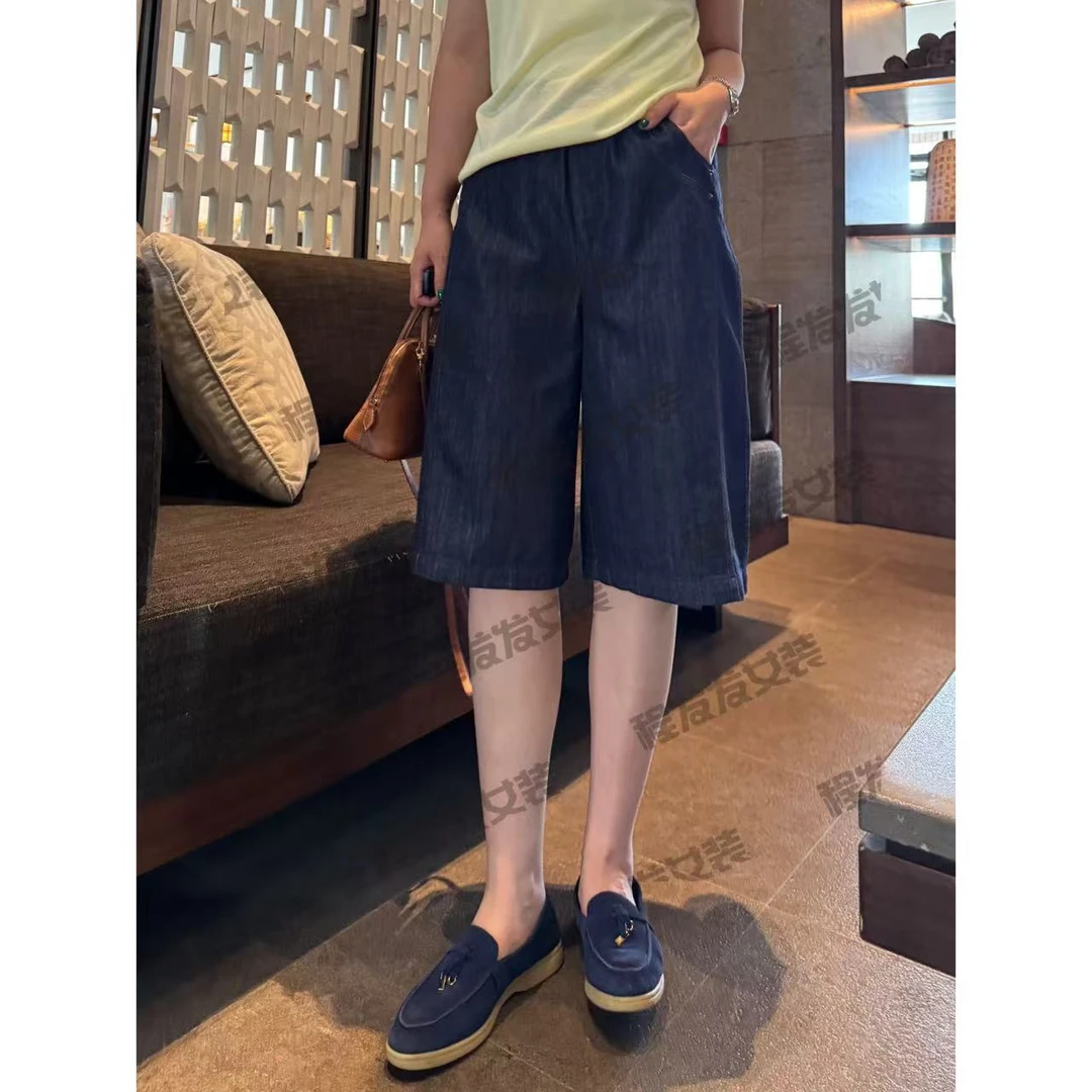 【程发发】（尘圆）天丝亚麻直筒五分中裤F2077