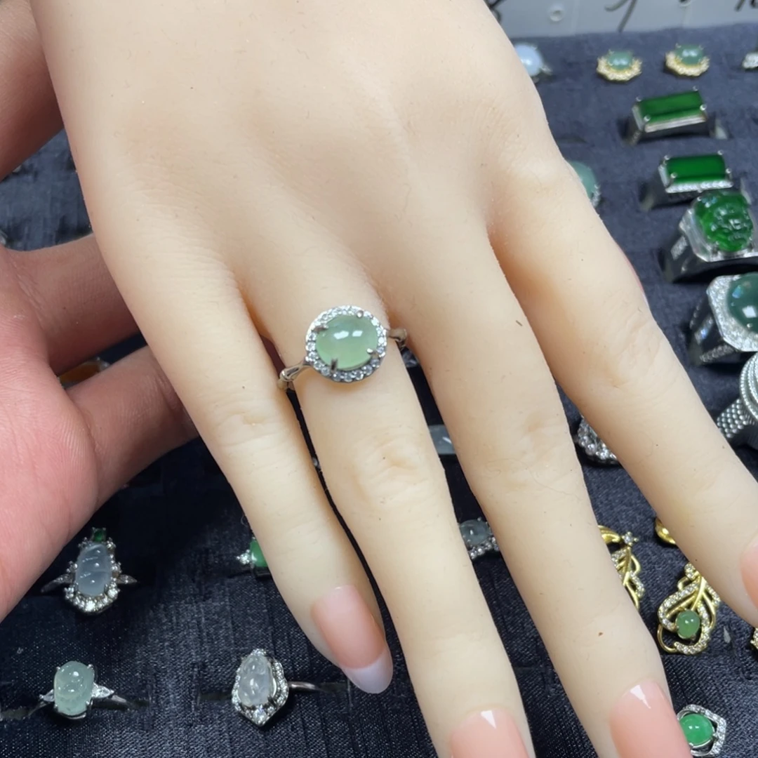 翡翠银S925镶嵌戒指