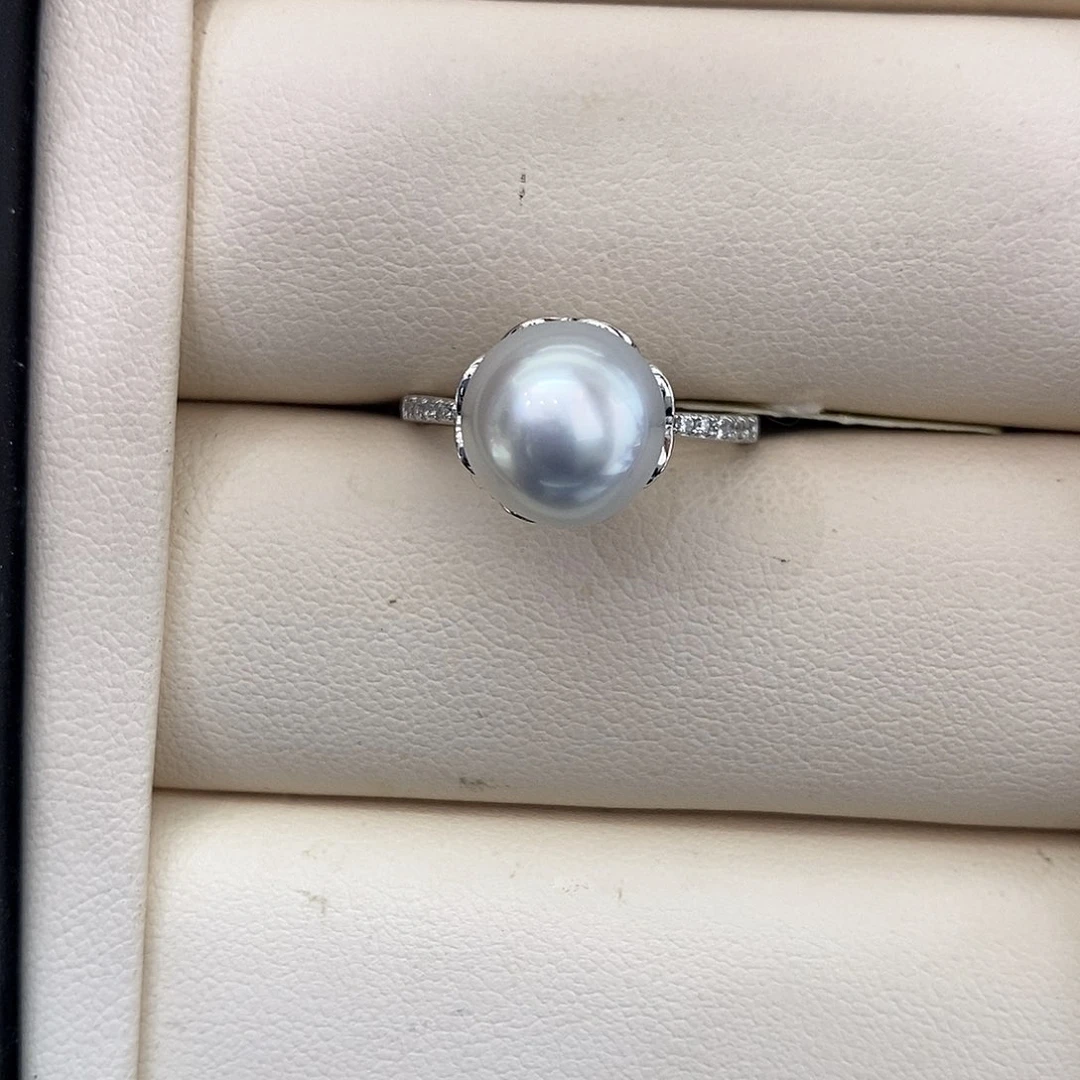 海水珍珠戒指银S925镶嵌
